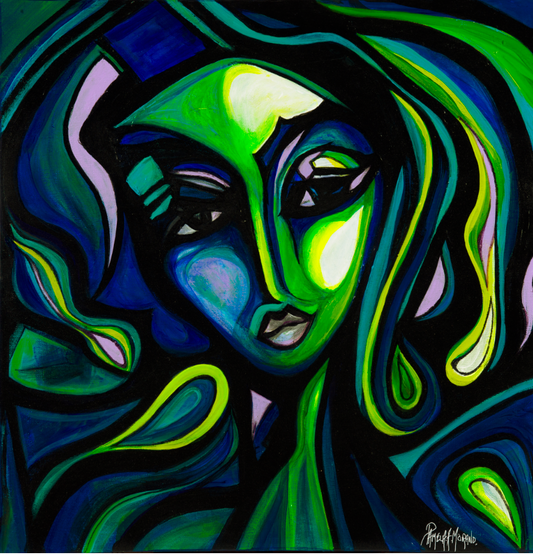 The Emerald and Sapphire Goddess FRAMED (square)