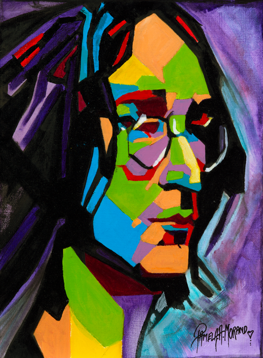 John Lennon - Multi Coloured FRAMED (Rectangle)