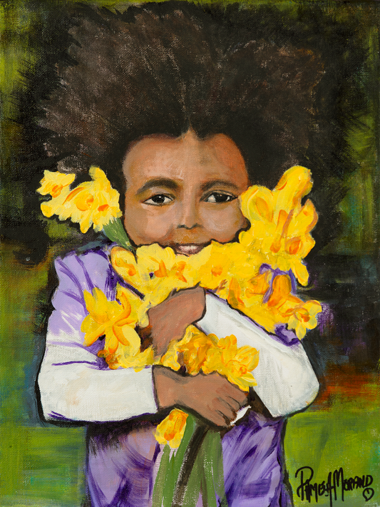 The Girl with the Daffodils UNFRAMED (Rectangle)